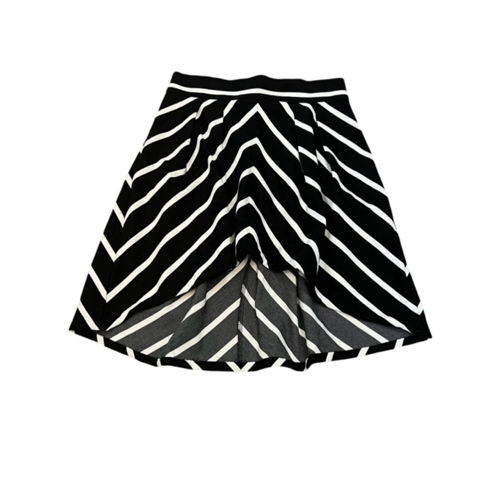 Black and White Striped Women's Skirt
